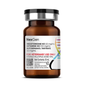 Medetomidine HCl, Ketamine HCl, and Butorphanol Tartrate are each potent compounds used in veterinary anesthesia. This specific injectable solution combines these three to leverage their unique properties for effective anesthesia and analgesia in animals. Composition Medetomidine HCl: 20 mg/mL Ketamine HCl: 100 mg/mL Butorphanol Tartrate: 50 mg/mL Pharmacological Properties Mechanism of Action Medetomidine HCl: An alpha-2 adrenergic agonist that induces sedation, analgesia, and muscle relaxation by inhibiting norepinephrine release. Ketamine HCl: A dissociative anesthetic that blocks NMDA receptors, providing profound analgesia and amnesia. Butorphanol Tartrate: An opioid agonist-antagonist that provides analgesia and sedative effects by acting on the central nervous system.